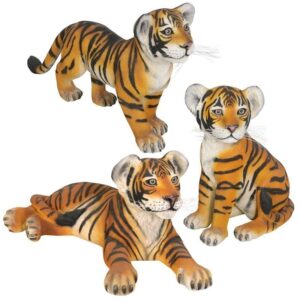 Design Toscano NE980149 Set of Lying Sitting and Standing Tiger Cubs