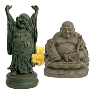 Design Toscano NY983369 5 1/2 Inch Jolly Hotei and Laughing Buddha, Set of 2