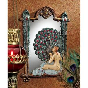 Design Toscano PD3503 13 Inch Peacock Dreams Wall Mirror