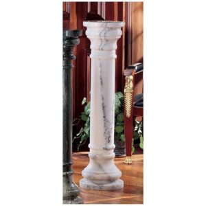 Design Toscano PO8031W 10 Inch Marble Column - White