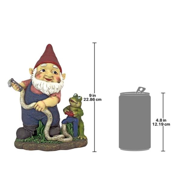 Design Toscano QL306832 7 Inch Firefighter Franz and Frog Gnome Statue