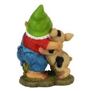 Design Toscano QL30777 6 Inch Happy as a Pig in Slop Garden Gnome