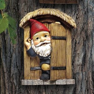 Design Toscano QL4281 6 Inch Door Gnome Tree Sculpture