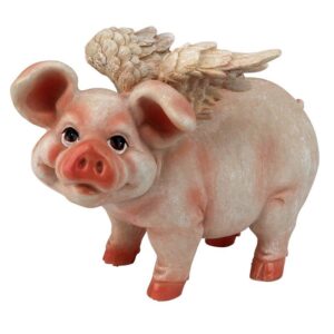 Design Toscano QL57203 8 Inch Flying Pig Statue Standing