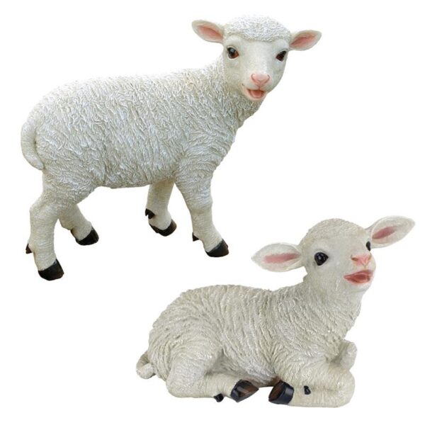 Design Toscano QL957573 15 Inch Yorkshire Lambs, Set of 2