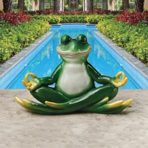 Design Toscano QM13096 12 Inch Strike a Trike a Pose Yoga Frog Statue