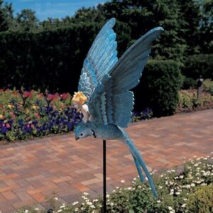 Design Toscano QM14024 6 Inch Thumbilina Fairy on Bird with Stake