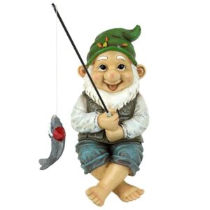 Design Toscano QM2806500 4 Inch Ziggy the Fishing Gnome Sitter Statue