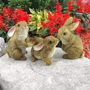 Design Toscano QM92008 3 Inch Baby Bunny Rabbit Den Statues, Set of 3