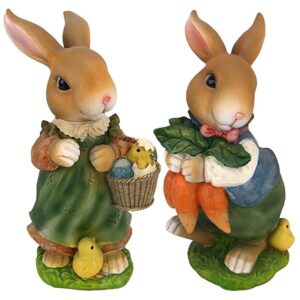 Design Toscano QM922618 7 Inch Set of Bunny Hop Mother and Father