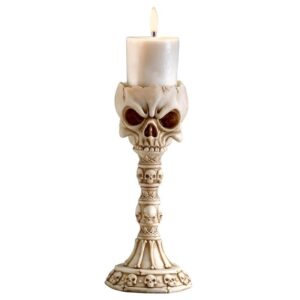 Design Toscano QS23844 3 1/2 Inch Skullduggery Skull and Bones Candlestick