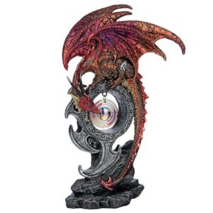 Design Toscano QS293907 5 1/2 Inch Carnelian the Wind Serpent Dragon Statue