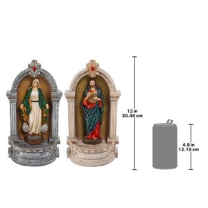 Design Toscano QS928231 7 Inch Set of Jesus and Virgin Mary Niche Fonts