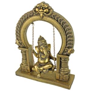 Design Toscano QS93659 7 1/2 Inch Lord Ganesha on a Swing Statue