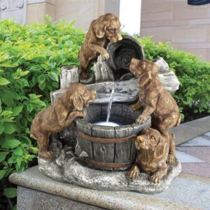 Design Toscano SH382614 21 Inch Puppy Pail Pour Garden Fountain