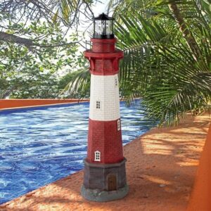 Design Toscano SH86920 13 Inch Coastal Shoal Solar Lighthouse Statue