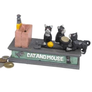 Design Toscano SP1627 7 1/2 Inch Cat and Mouse Mechanical Bank