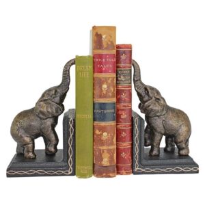 Design Toscano SP2869 3 1/2 Inch Triumphant Elephants Iron Bookend Set