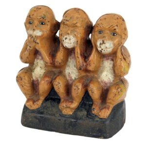 Design Toscano SP58 4 1/2 Inch Speak See Hear No Evil Monkeys Bank