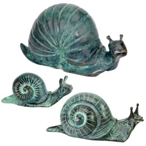 Design Toscano SU90025 2 Inch Snails, Set of 3 - Bronze