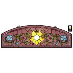 Design Toscano TF28035 32 Inch Ambrosia Demi Lune Stained Glass Window