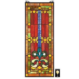 Design Toscano TF814 11 Inch Lamour Blue Stained Glass Window