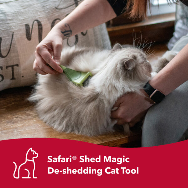 Safari  by Coastal  Shed Magic  De-Shedding Tool for Cats with Medium to Long Hair