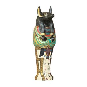 Design Toscano WU68834 4 Inch Anubis Icon of Ancient Egypt Sarcophagus Wall Sculpture - Multicolor