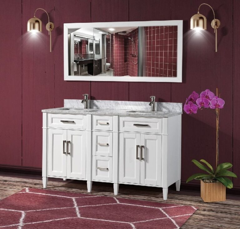 Vanity Art VA3124-60 60 Inch Double Sink Bathroom Vanity Set with ...